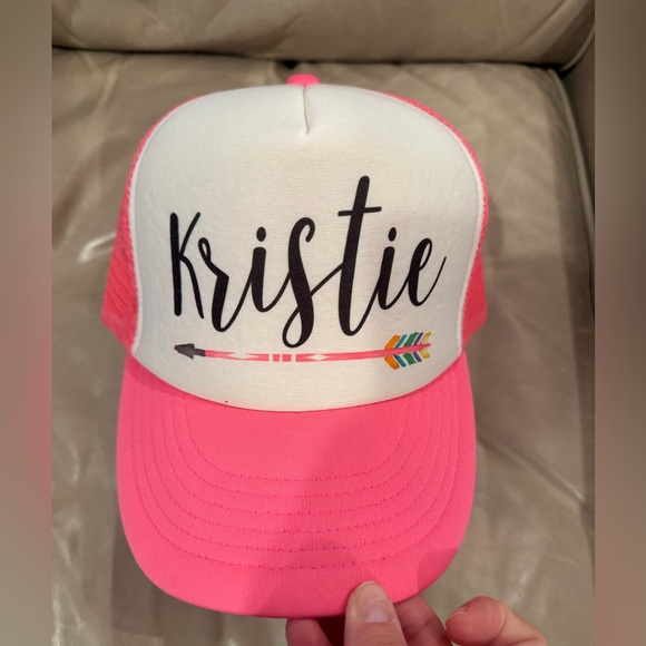 Accessories - Custom trucker hat! Hot pink “Kristie”